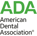 The image features a logo with the acronym  ADA  in bold, uppercase letters, followed by the American Dental Association s name in smaller font.