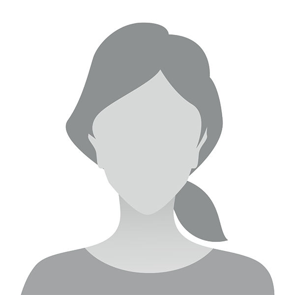 The image displays a stylized, simplified human head icon with a side profile view, featuring a hairstyle and a partial neckline, against a white background.